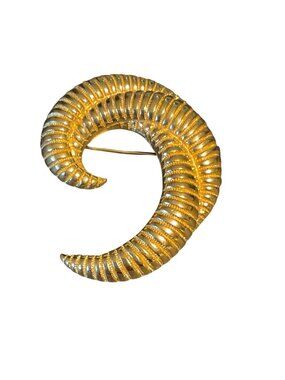 Vintage Monet Gold-Tone Crescent Moon Brooch Pin